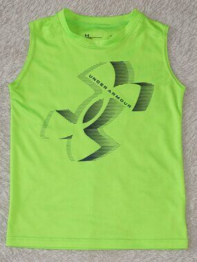Boys Size 7 Under Armour Sleeveless Neon Green Tank Top
